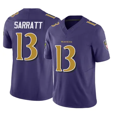 Purple Youth Elijah Sarratt Baltimore Ravens Limited Vapor F.U.S.E. Jersey