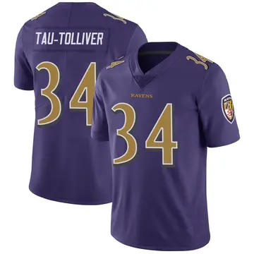 Purple Youth Elijah Tau-Tolliver Baltimore Ravens Limited Color Rush Vapor Untouchable Jersey