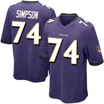 Purple Youth John Simpson Baltimore Ravens Game Team Color Jersey