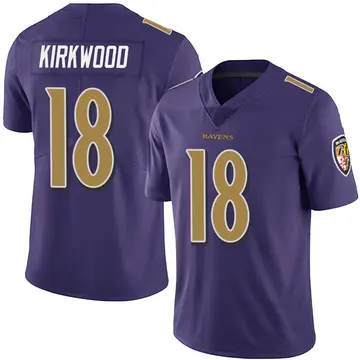 Purple Youth Keith Kirkwood Baltimore Ravens Limited Team Color Vapor Untouchable Jersey