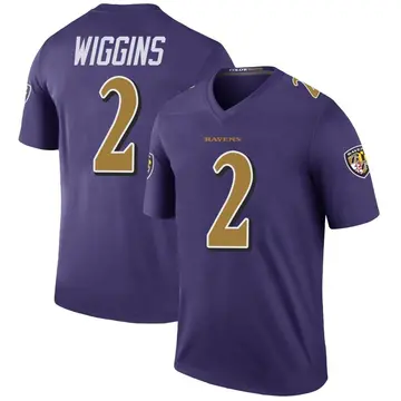 Purple Youth Nate Wiggins Baltimore Ravens Legend Color Rush Jersey