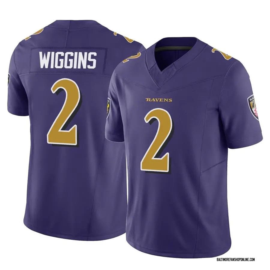 Purple Youth Nate Wiggins Baltimore Ravens Limited Vapor F.U.S.E. Jersey
