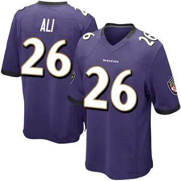 Purple Youth Rasheen Ali Baltimore Ravens Game Team Color Jersey