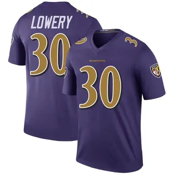 Purple Youth Reuben Lowery Baltimore Ravens Legend Color Rush Jersey