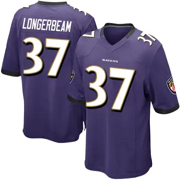Purple Youth Robert Longerbeam Baltimore Ravens Game Team Color Jersey