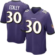 Purple Youth Ryan Eckley Baltimore Ravens Game Team Color Jersey