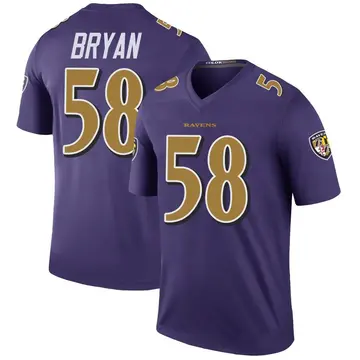 Purple Youth Taven Bryan Baltimore Ravens Legend Color Rush Jersey