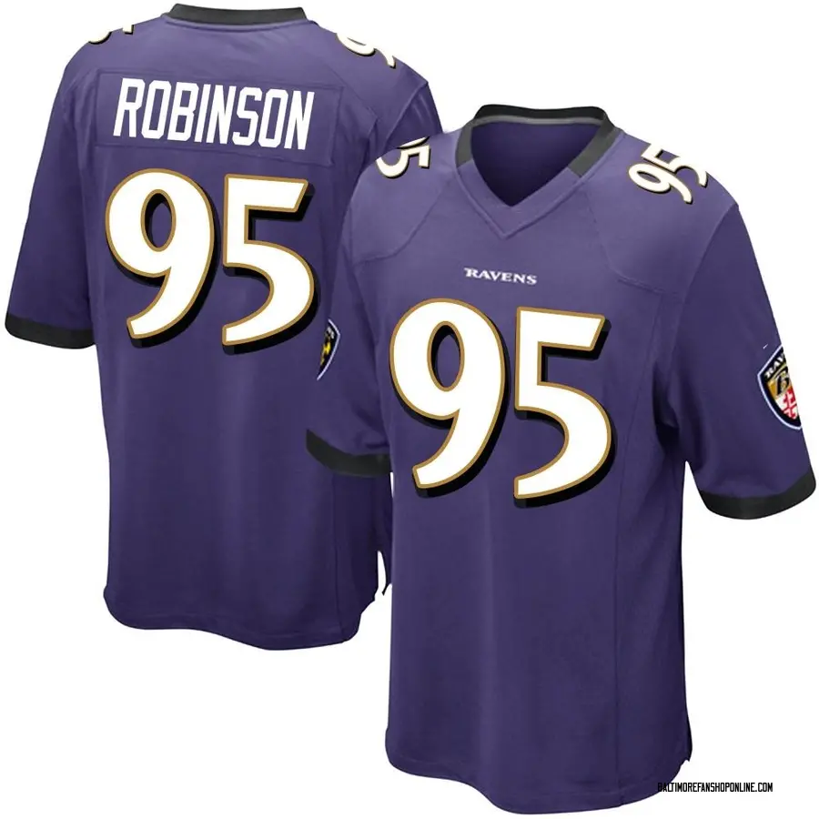 Purple Youth Tavius Robinson Baltimore Ravens Game Team Color Jersey
