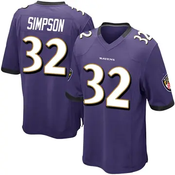 Purple Youth Trenton Simpson Baltimore Ravens Game Team Color Jersey