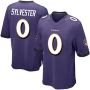 Purple Youth Trevonte Sylvester Baltimore Ravens Game Team Color Jersey