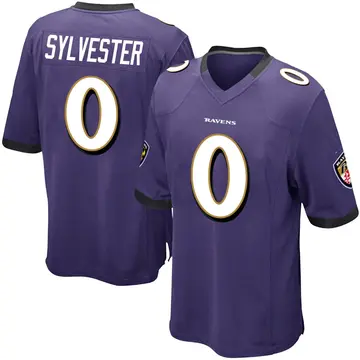 Purple Youth Trevonte Sylvester Baltimore Ravens Game Team Color Jersey