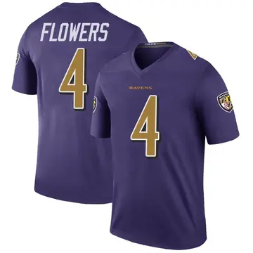 Purple Youth Zay Flowers Baltimore Ravens Legend Color Rush Jersey