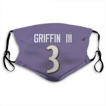 Robert Griffin III Name & Number Purple Baltimore Ravens Face Mask