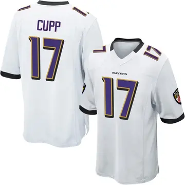 White Men's Baylor Cupp Baltimore Ravens Game Jersey