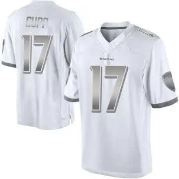 White Men's Baylor Cupp Baltimore Ravens Limited Platinum Jersey