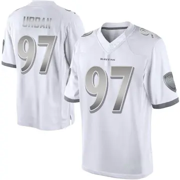 White Men's Brent Urban Baltimore Ravens Limited Platinum Jersey