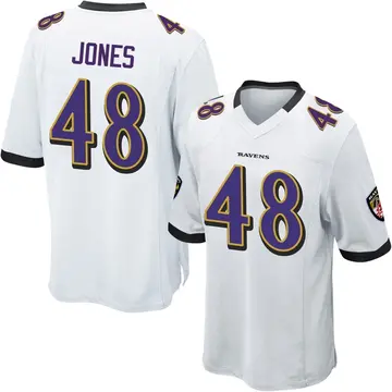 White Men's Carl Jones Baltimore Ravens Game Jersey