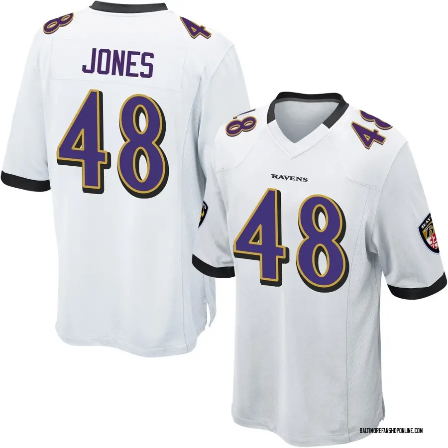White Men's Carl Jones Baltimore Ravens Game Jersey