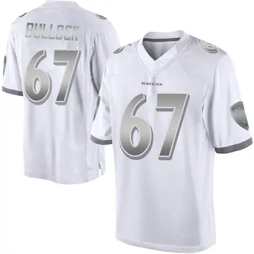 White Men's Corey Bullock Baltimore Ravens Limited Platinum Jersey