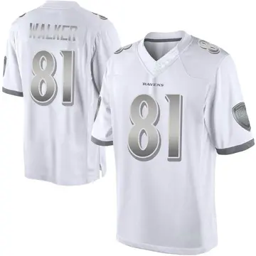 White Men's Devontez Walker Baltimore Ravens Limited Platinum Jersey