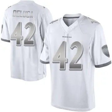 White Men's Dominic DeLuca Baltimore Ravens Limited Platinum Jersey