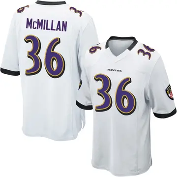 White Men's Dontae McMillan Baltimore Ravens Game Jersey