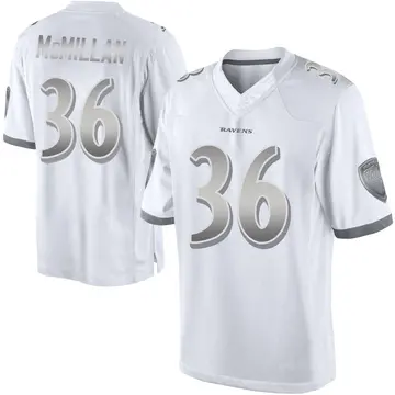 White Men's Dontae McMillan Baltimore Ravens Limited Platinum Jersey