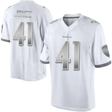 White Men's Dre'Mont Jones Baltimore Ravens Limited Platinum Jersey