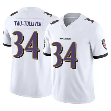 White Men's Elijah Tau-Tolliver Baltimore Ravens Limited Vapor F.U.S.E. Jersey