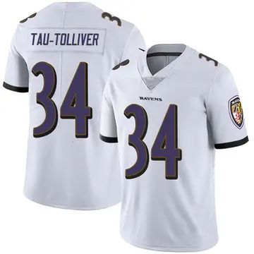 White Men's Elijah Tau-Tolliver Baltimore Ravens Limited Vapor Untouchable Jersey