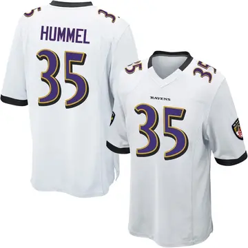 White Men's Jacob Hummel Baltimore Ravens Game Jersey