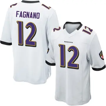 White Men's Joe Fagnano Baltimore Ravens Game Jersey