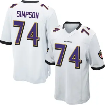 White Men's John Simpson Baltimore Ravens Game Jersey