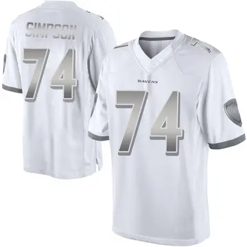 White Men's John Simpson Baltimore Ravens Limited Platinum Jersey