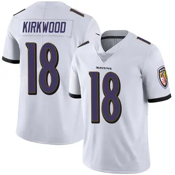 White Men's Keith Kirkwood Baltimore Ravens Limited Vapor Untouchable Jersey