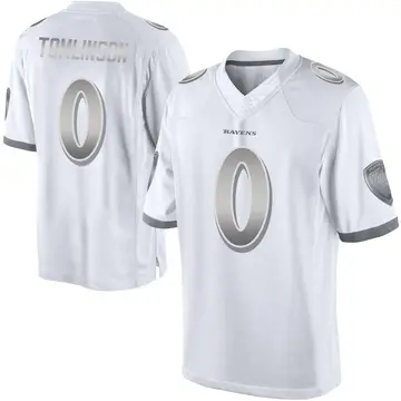 White Men's Laken Tomlinson Baltimore Ravens Limited Platinum Jersey