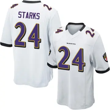White Men's Malaki Starks Baltimore Ravens Game Jersey