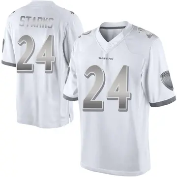 White Men's Malaki Starks Baltimore Ravens Limited Platinum Jersey