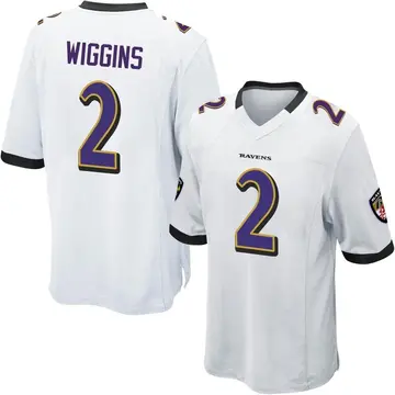 White Men's Nate Wiggins Baltimore Ravens Game Jersey