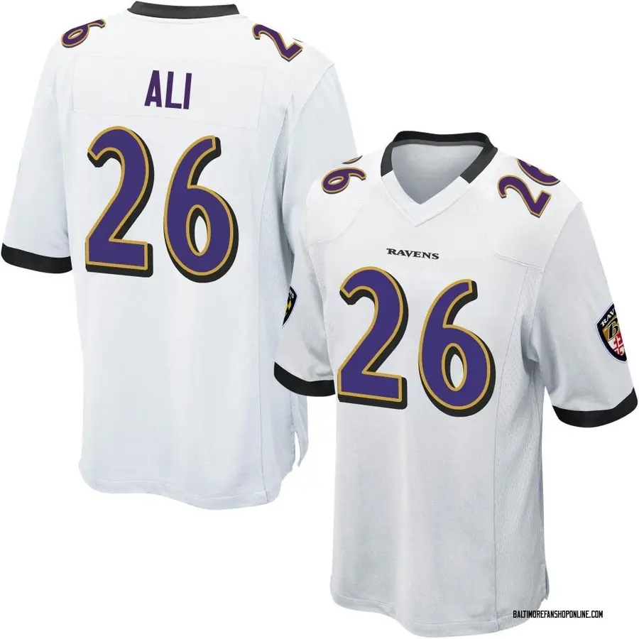 White Men's Rasheen Ali Baltimore Ravens Game Jersey