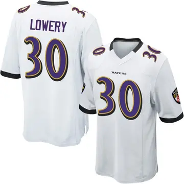 White Men's Reuben Lowery Baltimore Ravens Game Jersey