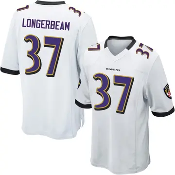 White Men's Robert Longerbeam Baltimore Ravens Game Jersey