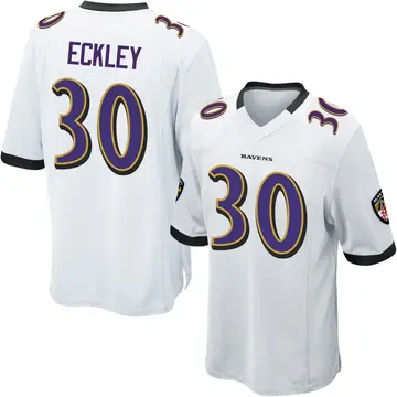 White Men's Ryan Eckley Baltimore Ravens Game Jersey