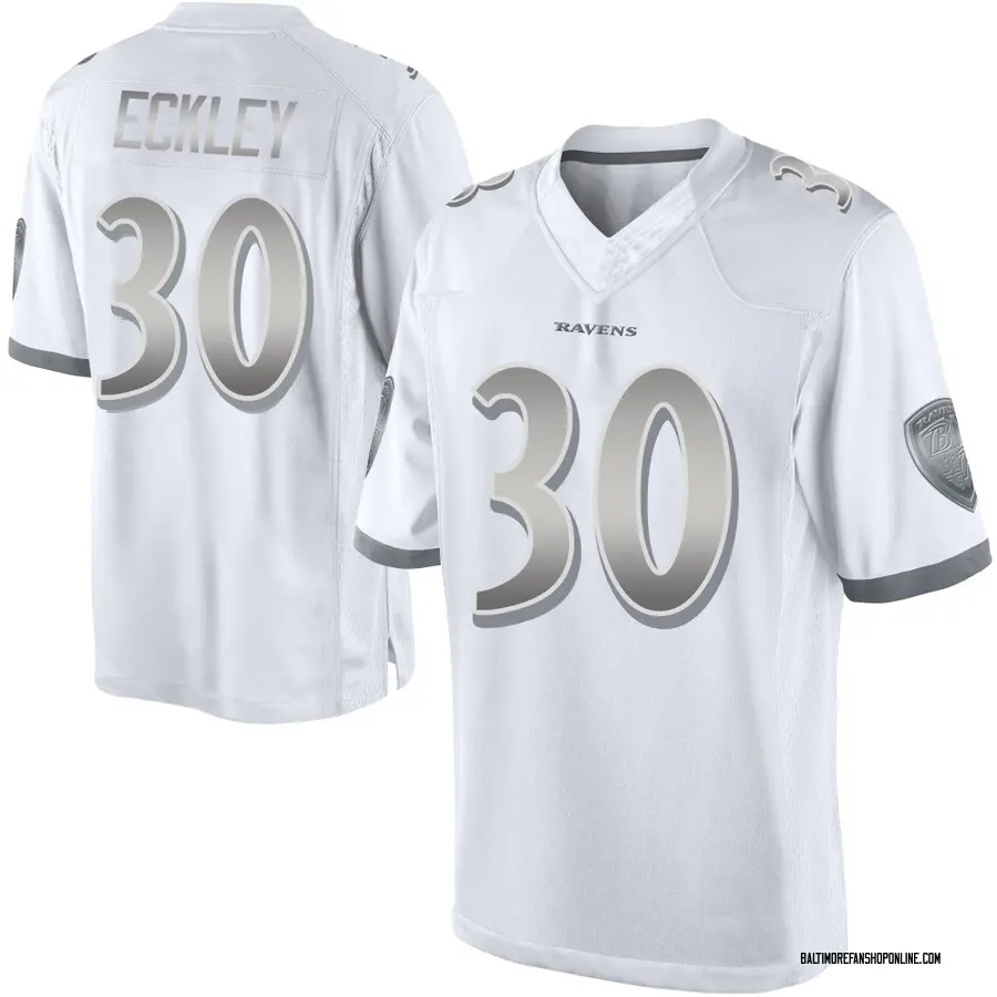 White Men's Ryan Eckley Baltimore Ravens Limited Platinum Jersey