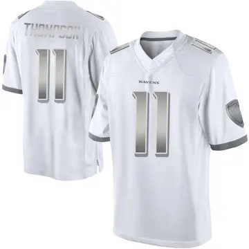 White Men's Skylar Thompson Baltimore Ravens Limited Platinum Jersey