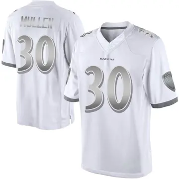 White Men's Trayvon Mullen Baltimore Ravens Limited Platinum Jersey