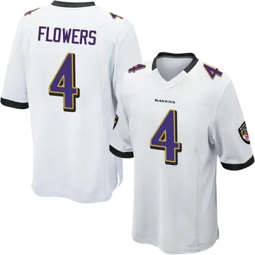 White Men's Zay Flowers Baltimore Ravens Game Jersey