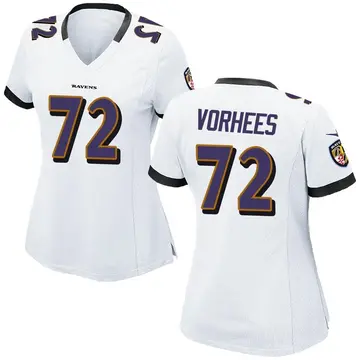 White Women's Andrew Vorhees Baltimore Ravens Game Jersey