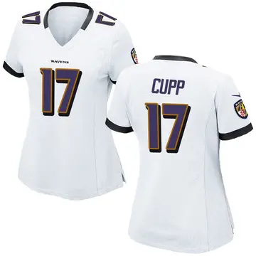 White Women's Baylor Cupp Baltimore Ravens Game Jersey