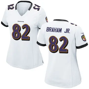 White Women's Cortez Braham Jr. Baltimore Ravens Game Jersey